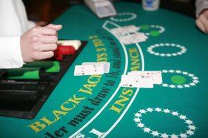 Iowa Black Jack Table For Rent with green felt