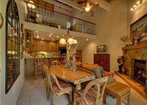 Condo Vacation Rental Loft Overlooking Dining and Living Room in Lake Tahoe
