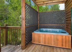 Paradise Cove Cabin view of Hottub