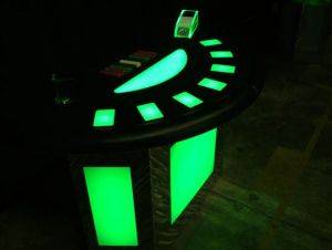 Mobile Lighted Blackjack Table For Rent in Alabama