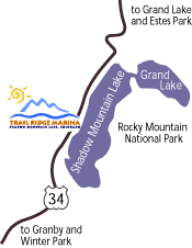 Map of Shadow Mountain Lake and Grand Lake