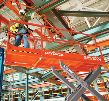 Electric Powered Scissor Lift models for rent from SkyJack