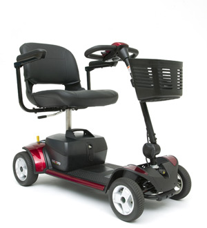red mobility scooter